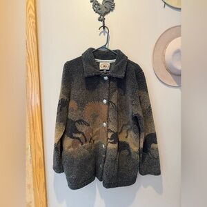 Vintage Horse print fleece